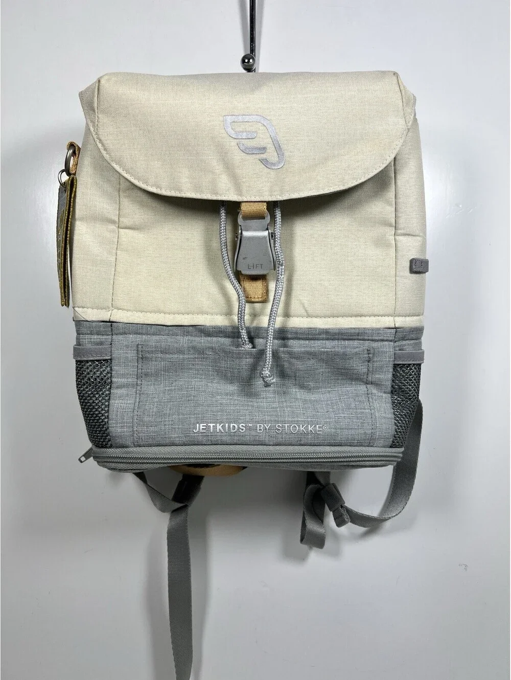 JetKids By Stokke Crew Backpack Gray And Tan Expandable Clean